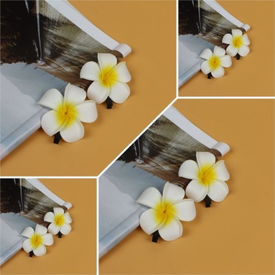 PSYCHFLORE BEAUTYFULL WHITE PULUMERIA CLIP SET OF 8 PC-P11 Hair Clip(White)