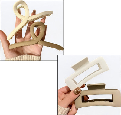 BeautyCulture 4Pcs Combo Rectangle Cross Matte Hair Claw Clip for Women Girls Hair Accessories Hair Clip(Multicolor)