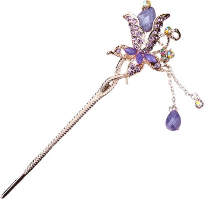 SYGA Metal Hair Stick Crystal Fashion For Women Girls (FZ0207 Random) Hair Clip(Purple)