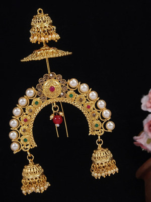 sharneshwar Hair Brooch juda Pin For Women hair combo(Gold)