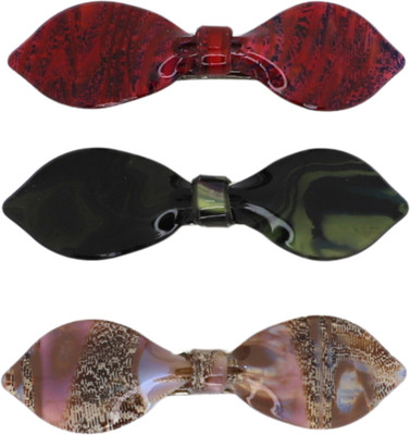 Dressberry Set of 3 Stylish Bow Hair Clips for Women and Girls | Glossy Designer Claw Clips Hair Clip(Multicolor)