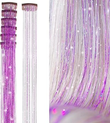 Blushia 2pcs Clip in  Tinsel Extensions Highlights for  24 Inch (Purple) Hair Extension