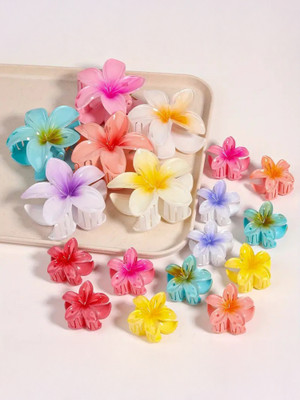 Blubby 18pcs Gradient Plastic Combo Hair Clutcher Claw Clip Clutch for Women Girls Hair Claw(Multicolor)