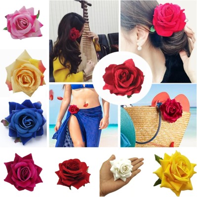 Rhosyn Rose Flower Hair Claw Clutcher Clip or Brooch Hair Accessories for Girls & Women Hair Clip(Multicolor)