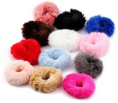 Fashion Alley Hair Bands Scrunchy Elastic Soft fabric for Women or Girls Multi-color - Pack of 12 pcs Hair Band(Multicolor)