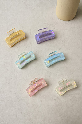 kalyani Pastel Glossy Acrylic Mini Hair Claw Clip For Girls (Any4) Hair Claw(Multicolor)