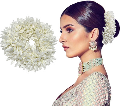 Lykaa Scented Jasmine Mogra Gajra plain white Phool Hair Accessories For Women Hair Accessory Set(White)