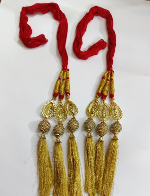 Ritya Creation PUNJABI PARANDA Braid Extension(Gold, Red)