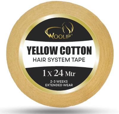 Woolip Wig Yellow Tape. Cotton Double Sided Cotton Tape, Waterproof Hair Patch Tape Hair Accessory Set(Yellow)