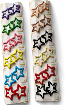 Clitoria 24 Pcs Star Tic Tac Hair Clips for Kids, Multicolour Clips for Girls Hair Clip(Multicolor)