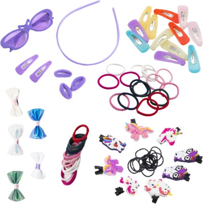 Jewelz Pack of 80 Maha Combo Hair Accessory Set for Kids, Women & Girls (Multicolor) Hair Accessory Set(Multicolor)