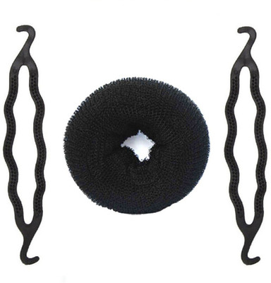 MEHAY Hair styling Maker Donut set pack of 3 Hair Accessory Set(Black)