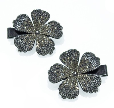 La Belleza Grey flower Hairclip Hair Clip(Grey)