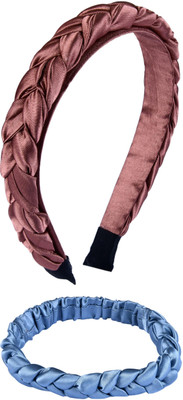 Munavi Elastic Rubber Hair Band hair combo(Brown, Blue)