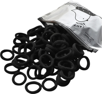 Saavi Beauty Products Cotton Mini (Black) Hair Elastic Rubber Bands for Kids & Girls (Pack of 100) Rubber Band(Black)