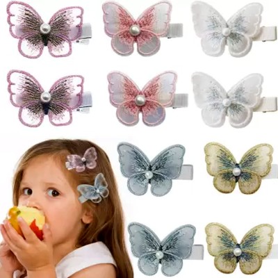 Myra Collection Butterfly Hair Pin Embroidered Mini Cute Barrettes Hairpin For Girls Hair Clip(Multicolor)