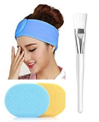 CRIYALE Face Cleaning Sponge Non-Slip Spa Headband with Plastic Facial Brush Head Band(Multicolor)