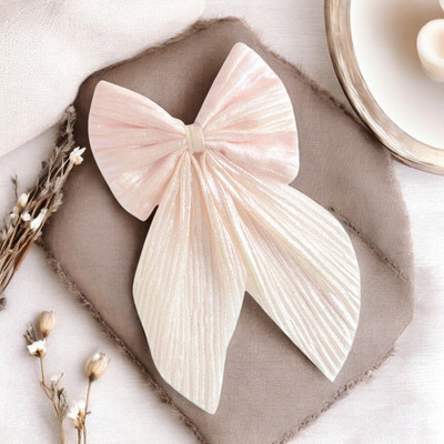 Radhu & Kabby Trendy Bow Tie Clip | Best Gift for Women/Girls Hair Pin(Pink)