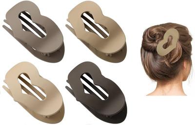 Dreamish Hair Accessories Matte Heart Shape Claw Clip Hair Clutchers for Women & Girls. G Hair Claw(Multicolor)