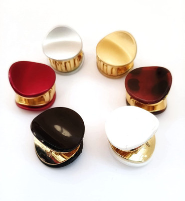 Freebies Glossy Round Small Hair Clutcher for Women, Multicolor Mini Hair Clip Pack of 6 Hair Clip(Multicolor)