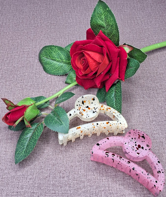 Vashika Style Hair Clutcher, for Women & Girls Color full, Polka Dot, Hair Claw Clip Pack of 2 Hair Claw(Multicolor)