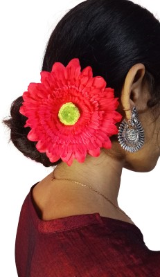 FlowerJewelary Beautiful Red Colour Gerbera With Clip Pack of 2 Hair Accessory Set(Red)