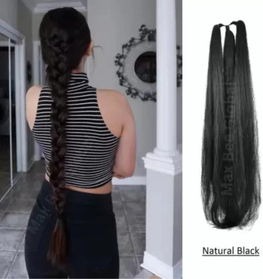 RENU CREATION party hair bride bun for ponytail and juda bun maker Braid Extension PACK OF 1 Braid Extension(Black)