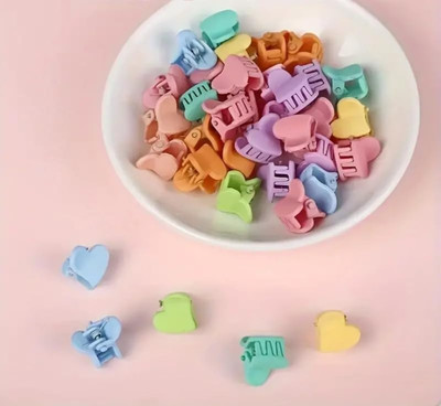 Freebies Pack of 30 Mini Heart Hair Clutcher Hair Clip Combo Hair Clip(Multicolor)