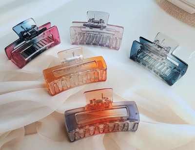 Dreamish Hair Accessories Latest Korean Style Transparent Multi Color Girls & Women Geometric Claw Clips.G Hair Claw(Multicolor)