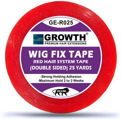 Growth Wig tape double sided for wigs & patches 25yard red transparent tape/wig tape Hair Accessory Set(Red)