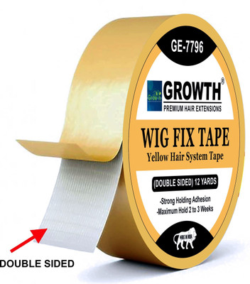 Growth Double Sided Cotton Cloth Hair Wig Tape-25 Meter x1 Inch Hair Accessory Set(Yellow)