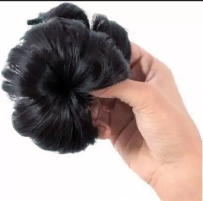 sparkal Women And Girls Black Colour Bun Flower Hair Clutcher Pack of 1 Bun(Black)