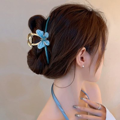 DEEP ENTERPRISE Metal Butterfly Claw Clip Super Flash Ladies Hair Accessories Hair Clip(Blue)