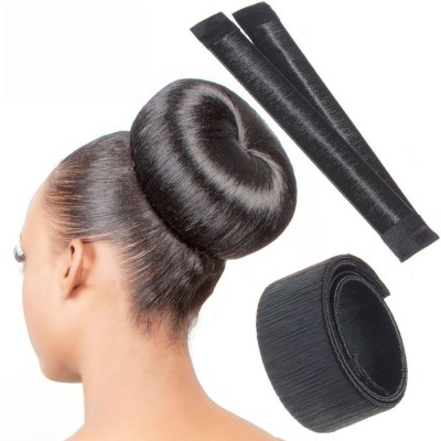 AROOMAN Girls Perfect Hair Bun Making Styling French Twist Donut Bun Hairstyle Tool Hair Accessory Set(Black)