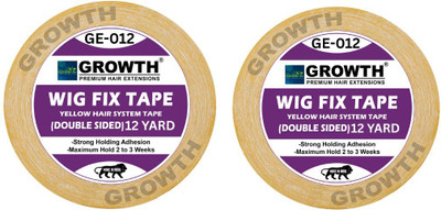 Growth Extension Adhesive Double Sided Tape Wig Waterproof 12 yard (pack Of 2) Hair Accessory Set(Yellow)