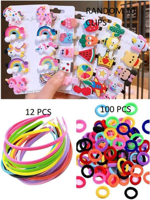 Kids Baby Grils Hair Accessories Combo 122 Pcs Kids Hair Clip Set Combo Hair Accessory Set(Multicolor)