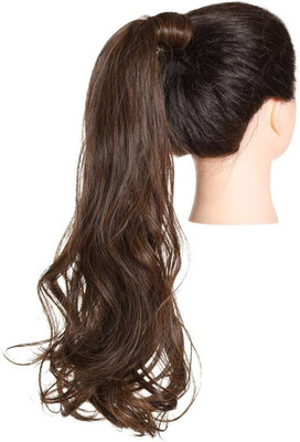 Rizi Curly Drawstring Ponytail Long Natural Look 40CM Length Brown Color maya7a Braid Extension(Brown)