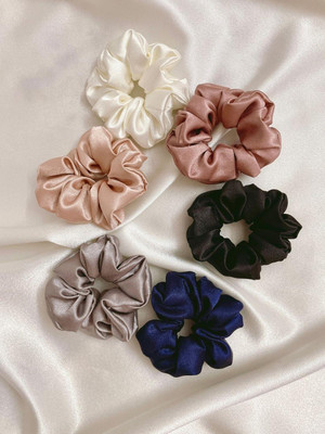Prityka Beauty Satin Hair Scrunchies Soft Elastic Hair Ties Set for Women Rubber Band(Multicolor)
