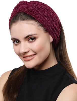 Vogue Hair Accessories Soft Knot Woollen Knitted Hair Accessories for Winters Head Band(Maroon)