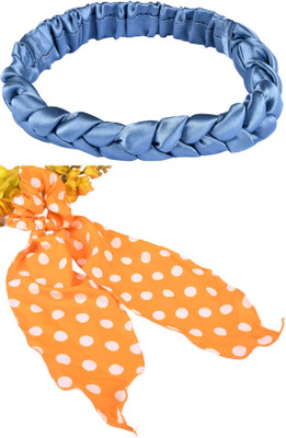Munavi Elastic Rubber Hair Band hair combo(Blue, Yellow)