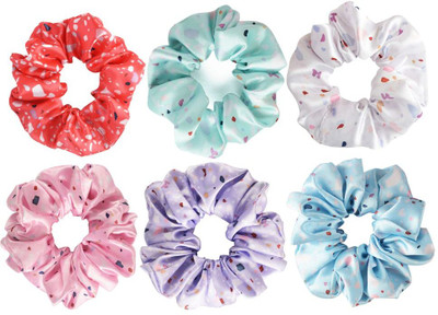 Radhu & Kabby Hair Scrunchies Elastic Floral Hair Bands Scrunchy Hair Ties Ropes Scrunchie Rubber Band(Multicolor)