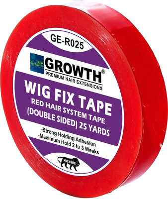 Growth Wig tape double sided for wigs and patches 25mm red transparent tape/wig tape Hair Accessory Set(Red)