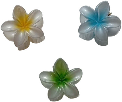 Alvero 3 Piece Premium Flower Hair Clutcher for Women & Girls Elegant Floral Design Hair Claw(Multicolor)