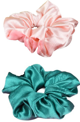 Munavi Elastic Rubber Hair Band hair combo(Pink, Green)