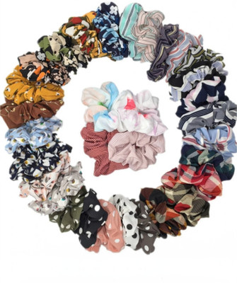 ASzodiac 24pcs Hair Scrunchies Floral Printed for Women or Girl Rubber Band(Multicolor)