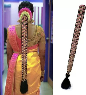 elitefashion Jada for Wedding Bridal Bharatanatyam Savaram Hair Braid Braid Extension Braid Extension(Red)