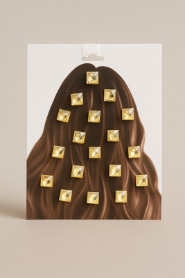 TressAura Golden Cube Hair Stickers Hair Tattoo/Sticker(Multicolor)