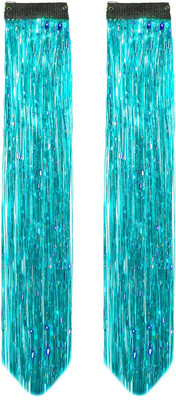 VIVIAN 2pc Glitter  Streak/ Extensions For Women (BLUE) Hair Extension