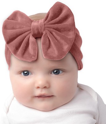 SYGA 1 Piece Velvet Bow Shape Baby Head Band_Leather Pink_19.5 * 11cm Head Band(Pink)