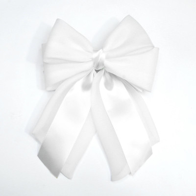 Bella Luxe By NIRAT Luxury Organza & Satin Double Bow Hair Clip Elegant Stylish Accessory for Women Hair Clip(White)